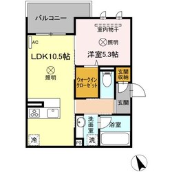 Ｄ-ｒｏｏｍ中筋　Ⅱ棟の物件間取画像